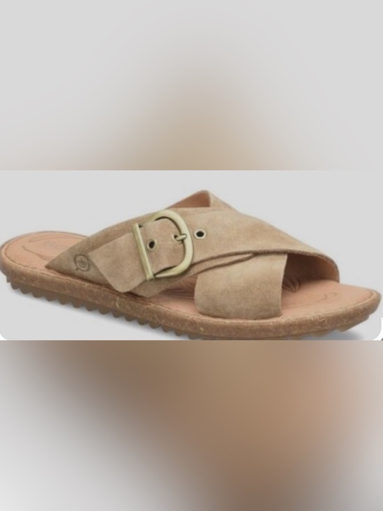 Shoes - NWOT Born Rio Suede Flats. Brown Crisscross Strap. Size 7